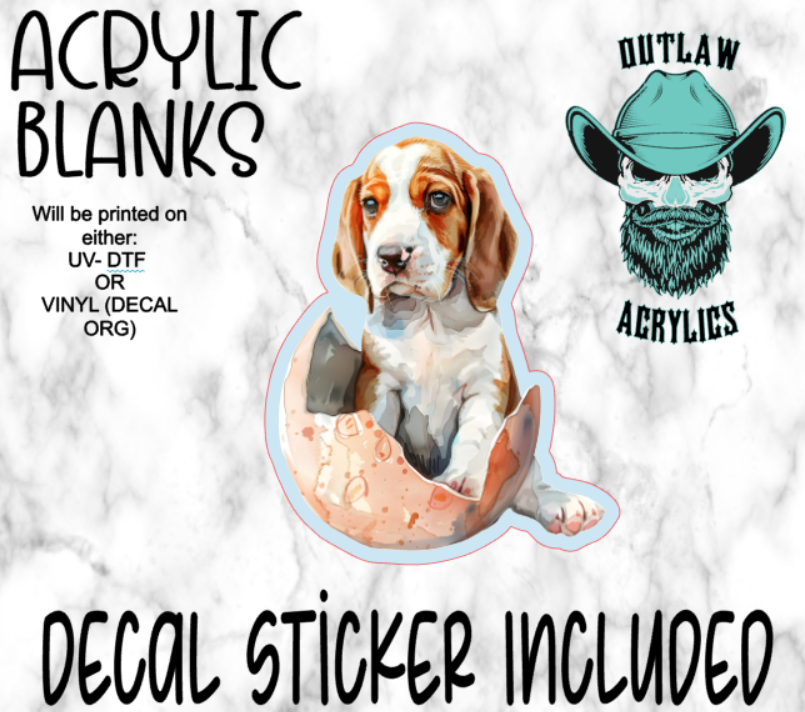 Baby Beagle Easter Acrylic & Decal Set