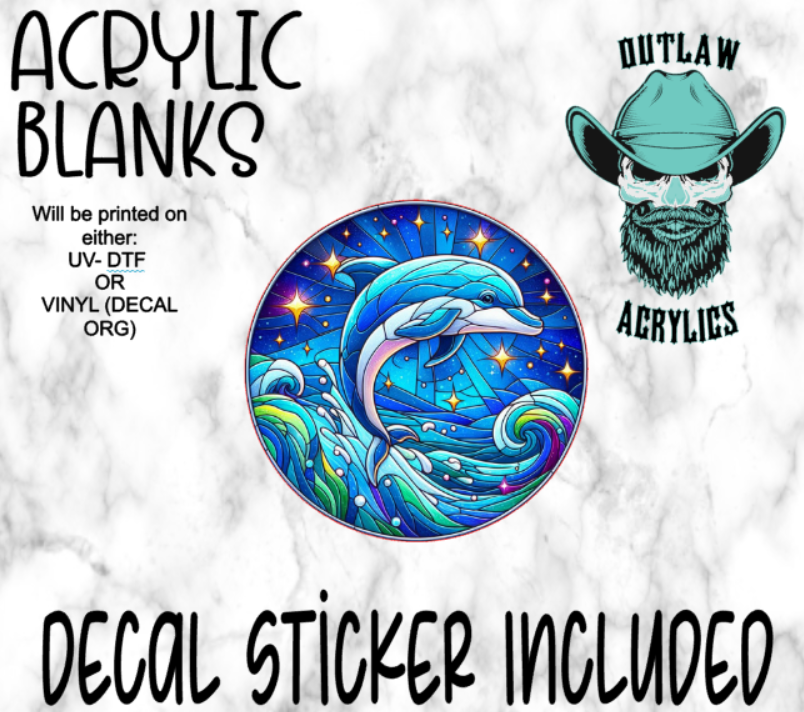 Dolphin Stained Glass Acrylic & Decal Set