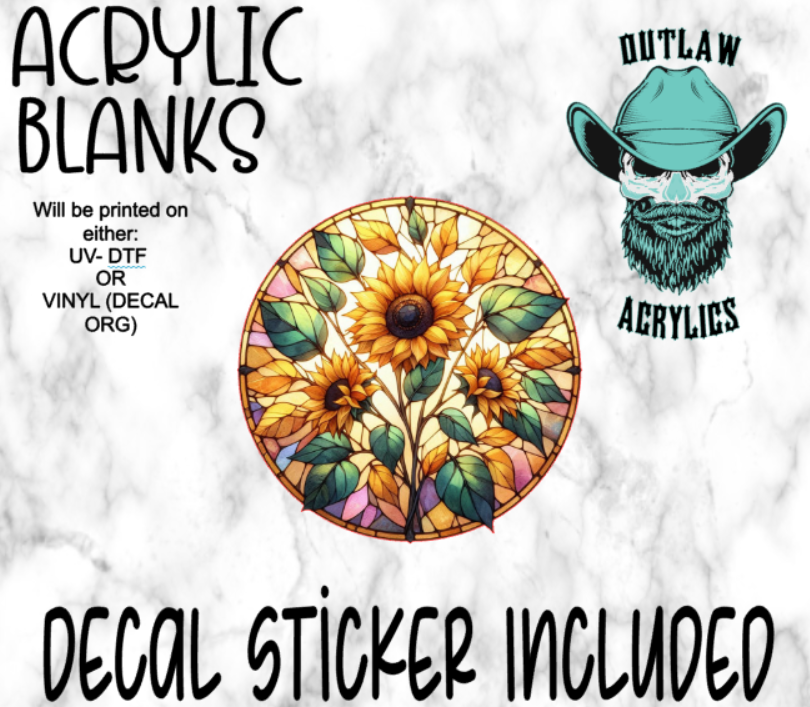 Sunflower Bundle Stained Glass Acrylic & Decal Set