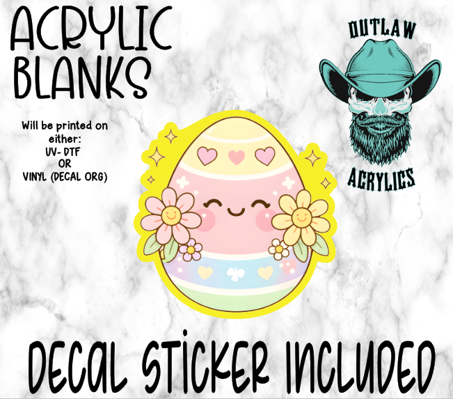 Happy Egg Floral Acrylic & Decal Set