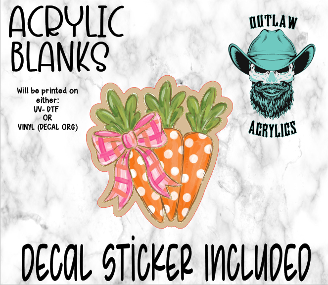Polka Dot Carrots Acrylic & Decal Set