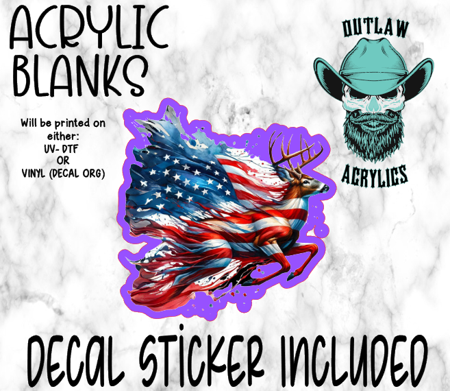 Deer Flag Acrylic & Decal Set