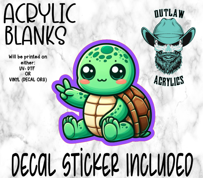 Peace Turtle Acrylic & Decal Set