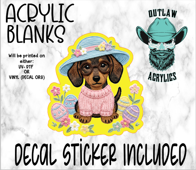 Daschund Easter Acrylic & Decal Set