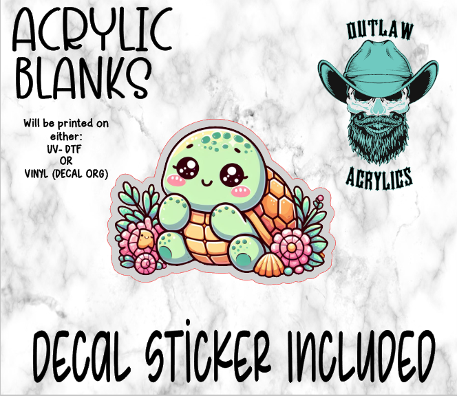 Succulent Turtle Acrylic & Decal Set