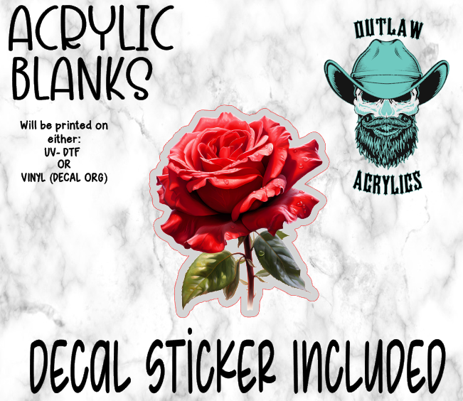 Rose Acrylic & Decal Set