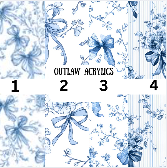 Blue Bow Floral Vinyl