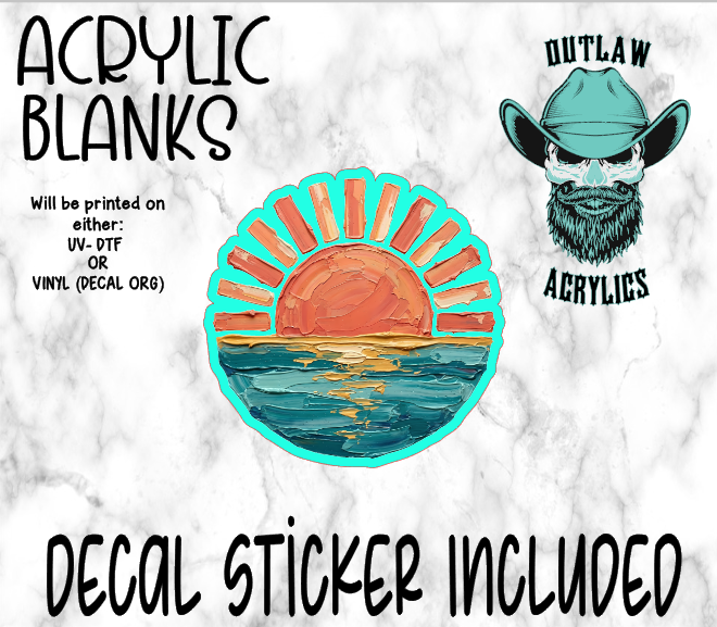 Painted Sunset Acrylic & Decal Set