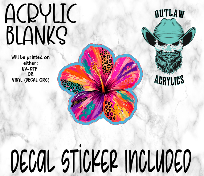 Colorful Leopard Hibiscus Acrylic & Decal Set