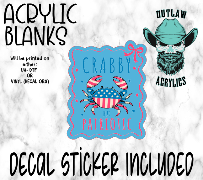 Crabby But Patriotic Acrylic & Decal Set