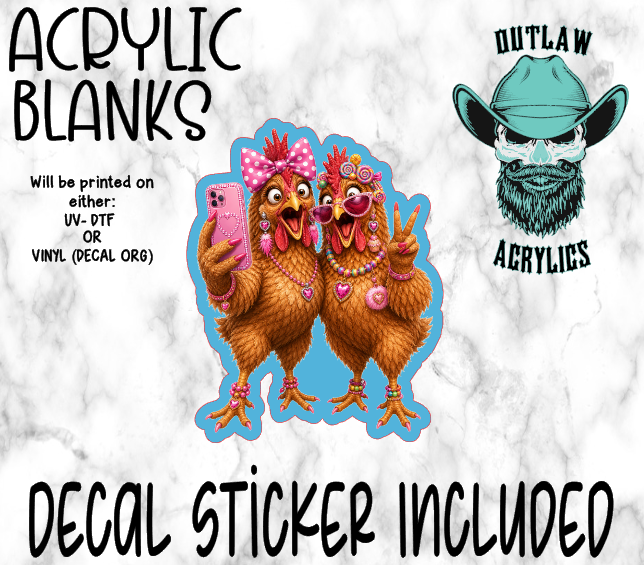 Chicken Besties Acrylic & Decal Set