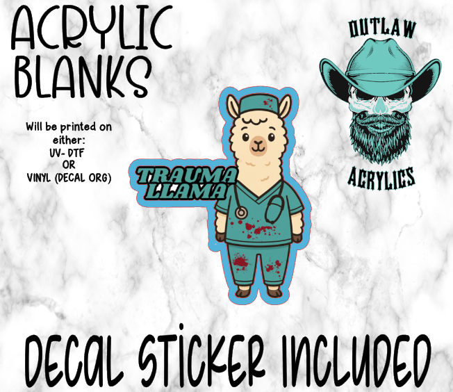 Trauma Llama Acrylic & Decal Set
