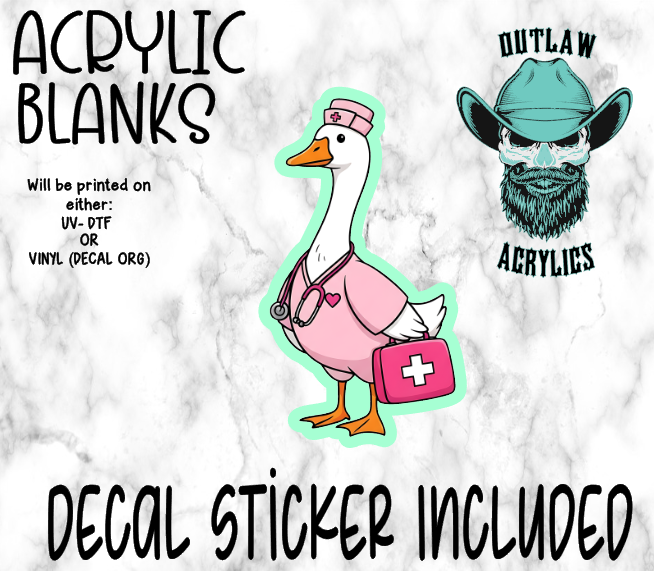 Pink Nurse Goose & Bag Acrylic & Decal Set