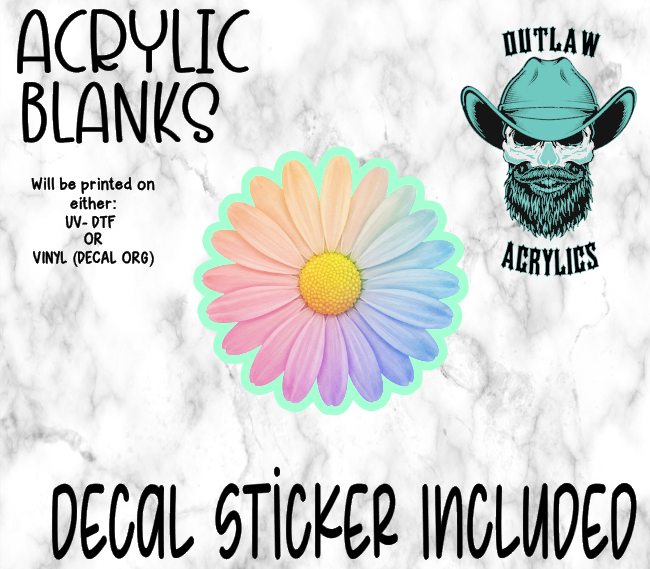 Pastel Daisy Petal Acrylic & Decal Set