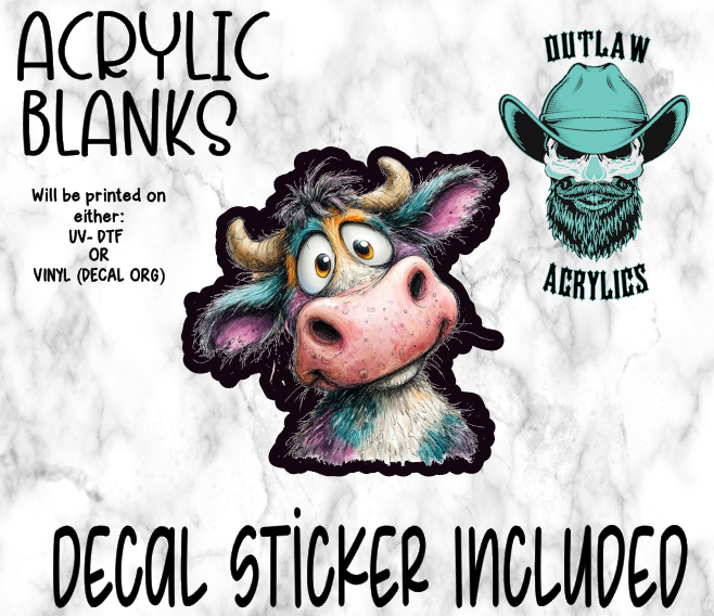 Quirky Cow Acrylic & Decal Set