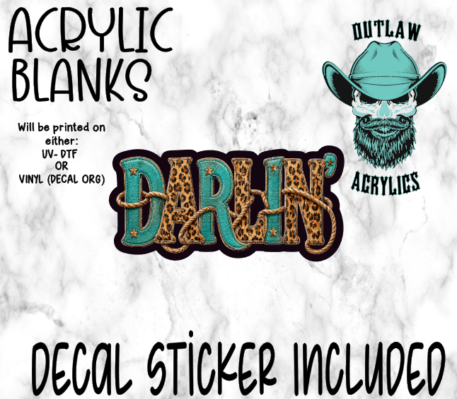 Leopard Darlin Acrylic & Decal Set