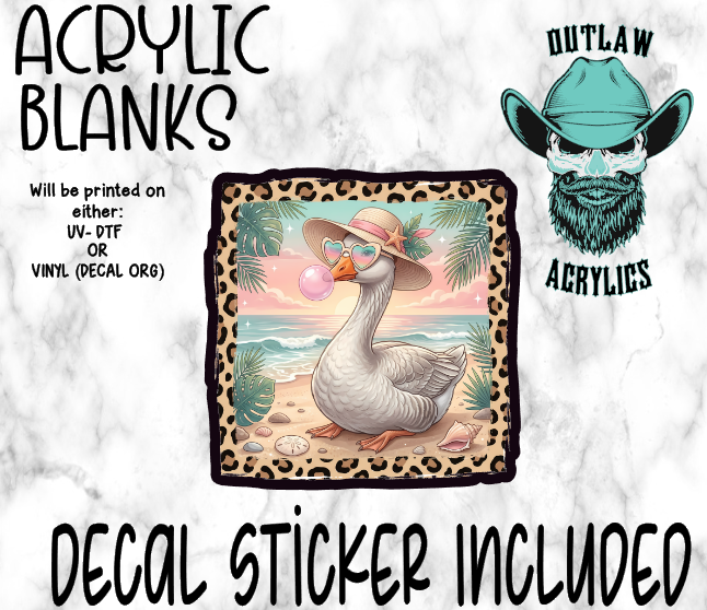 Leopard Beach Duck Acrylic & Decal Set