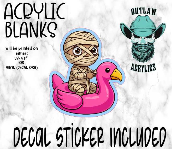Mummy Flamingo Tube Acrylic & Decal Set