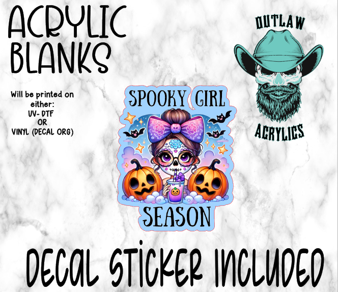 Spooky Girl Season Acrylic & Decal Set