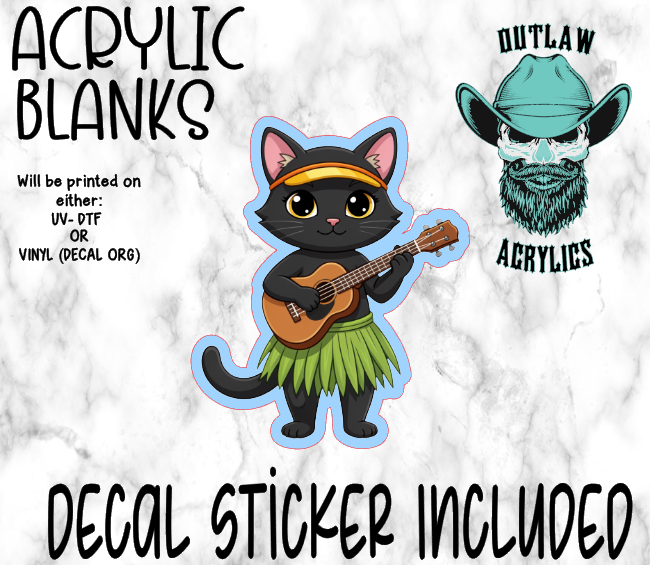 Black Cat Summer Acrylic & Decal Set
