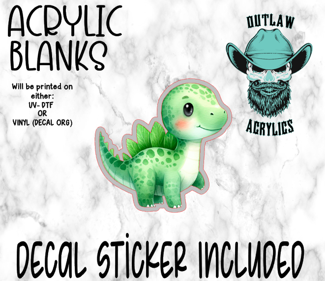 Baby Green Saur Acrylic & Decal Set