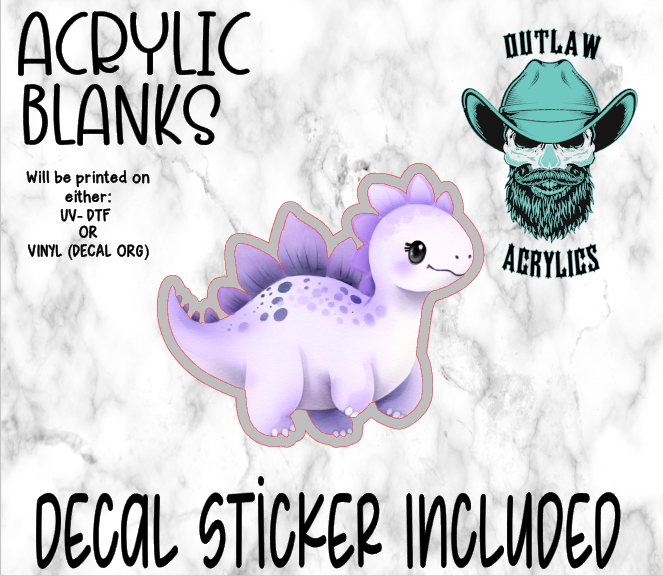 Baby Purple Saur Acrylic & Decal Set