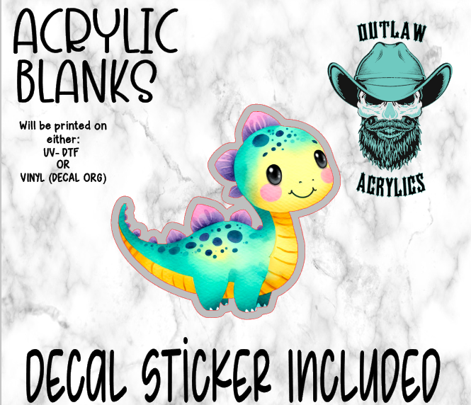 Baby Multi Color Saur Acrylic & Decal Set