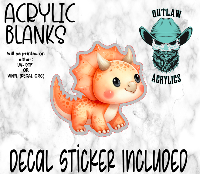 Baby Tops Saur Acrylic & Decal Set