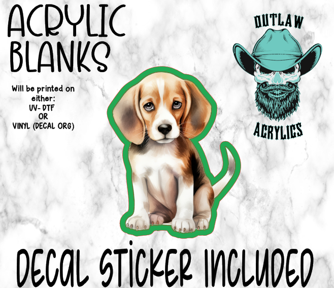 Watercolor Baby Beagle Acrylic & Decal Set