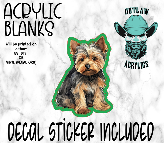 Watercolor Baby Terrier Acrylic & Decal Set