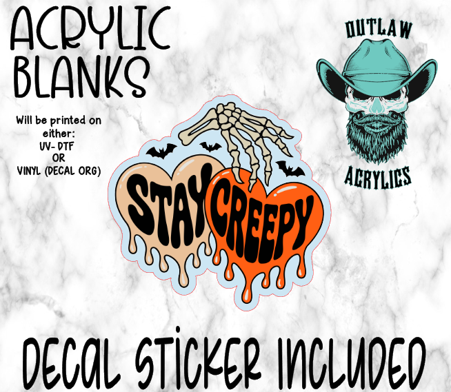 Stay Creepy Hearts Acrylic & Decal Set