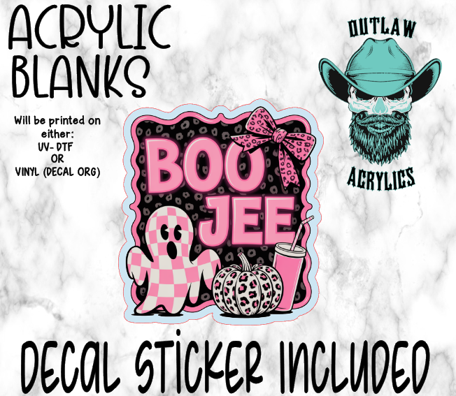 Pink Boujee Ghost Acrylic & Decal Set