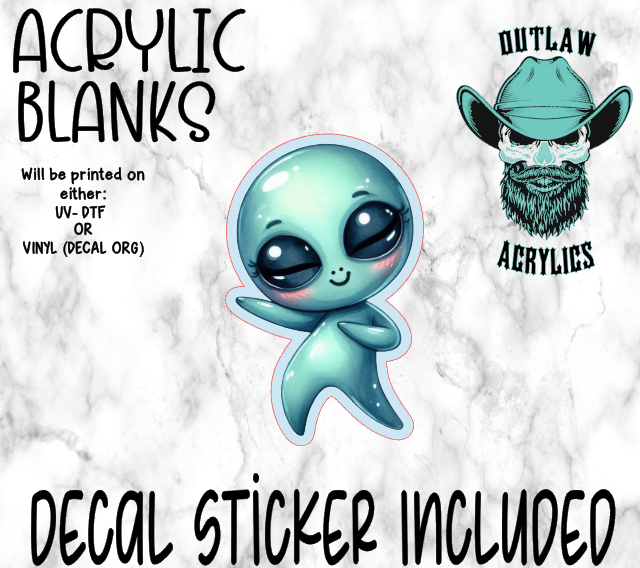 Happy Dancing Alien Acrylic & Decal Set