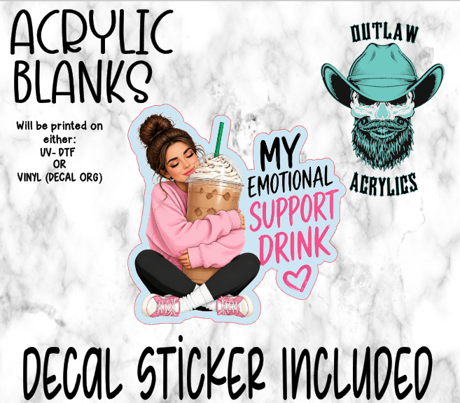 Support Drink Acrylic & Decal Set