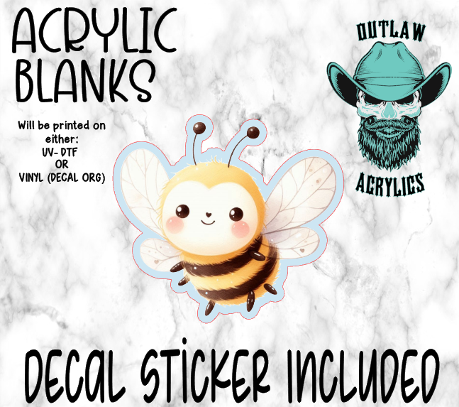 Happy Bee Acrylic & Decal Set