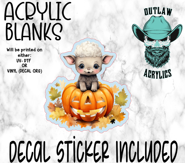 Fall Lamb Pumpkin Acrylic & Decal Set
