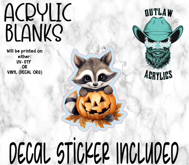 Fall Raccoon Pumpkin Acrylic & Decal Set