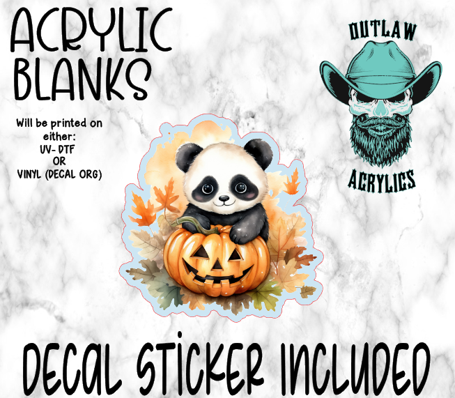 Fall Panda Pumpkin Acrylic & Decal Set