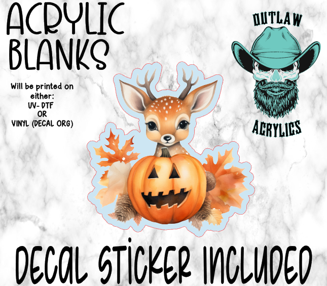 Fall Deer Pumpkin Acrylic & Decal Set