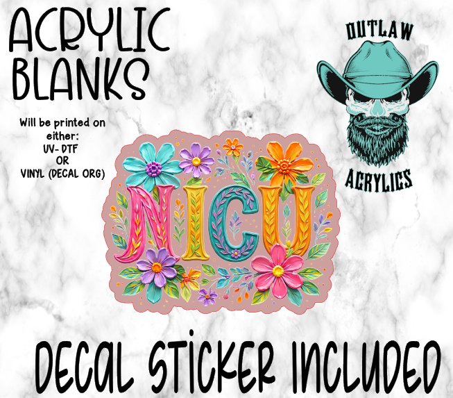 Floral NICU Acrylic & Decal Set