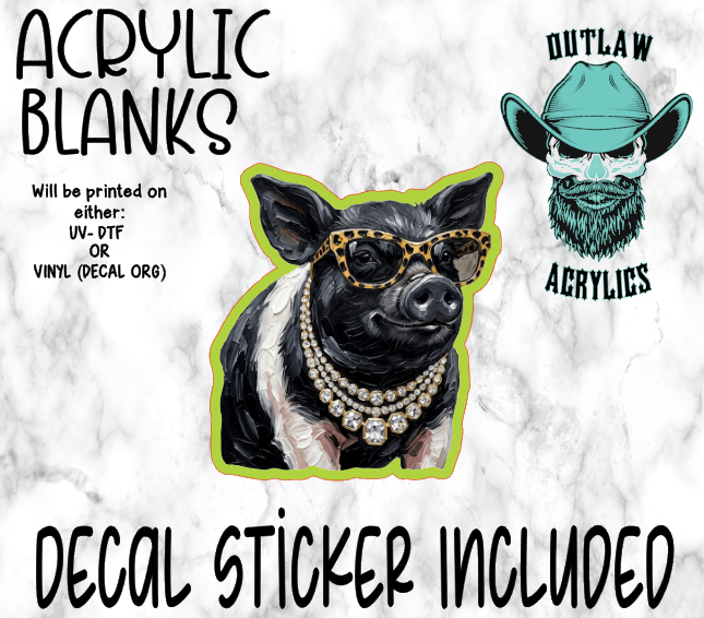 Glam Pig Acrylic & Decal Set