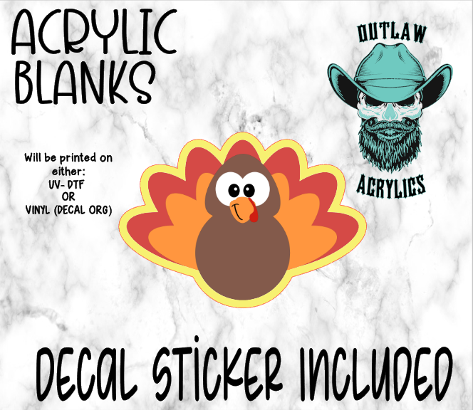 Simple Turkey Acrylic & Decal Set