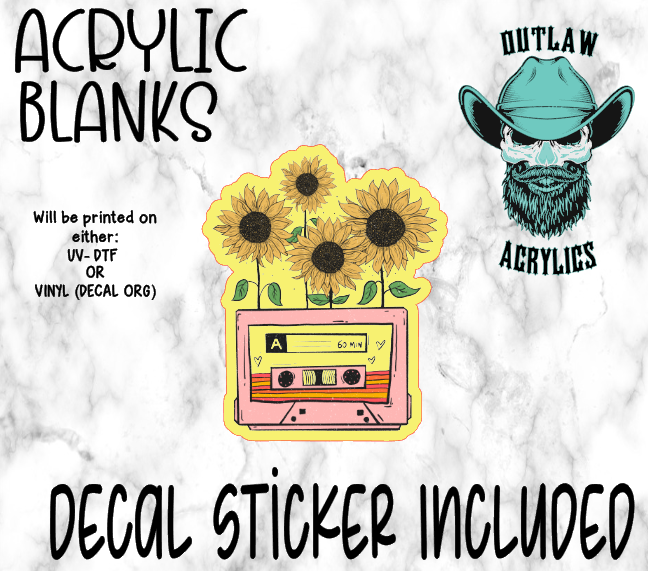 Sunflower Cassette Acrylic & Decal Set