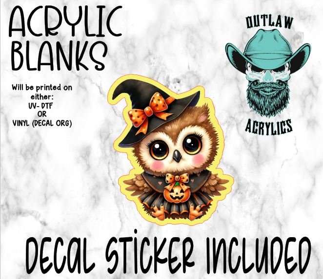 Halloween Owl Acrylic & Decal Set