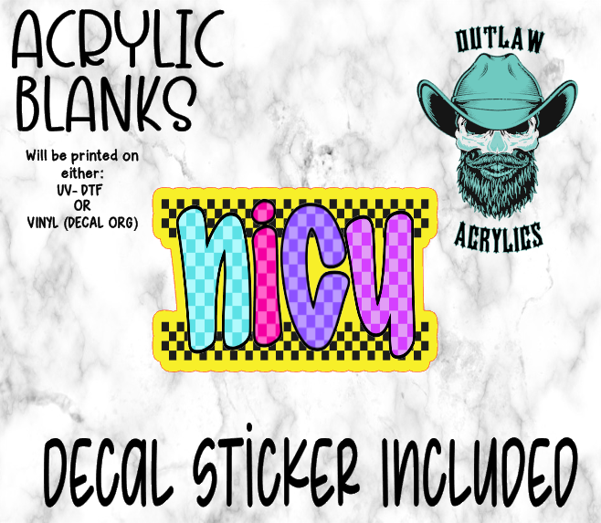 NICU Title Acrylic & Decal Set