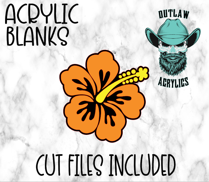 Hibiscus Flower Badge Reel Acrylic