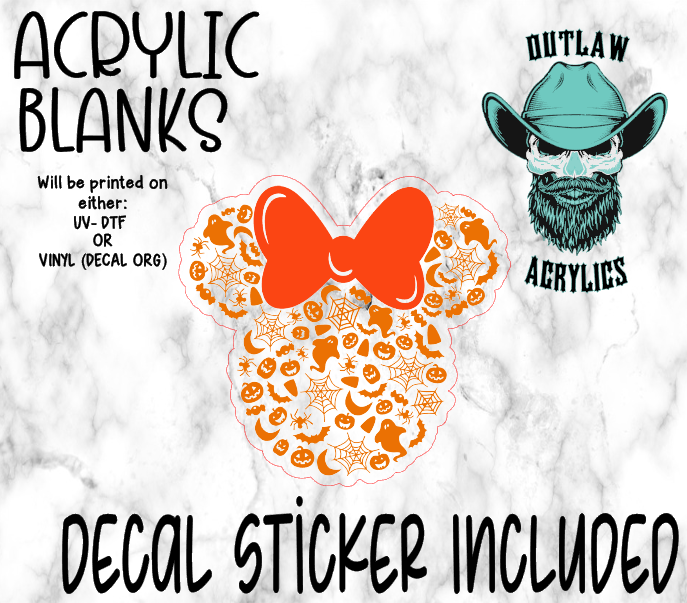 Triple Circle Bow Halloween Acrylic & Decal Set