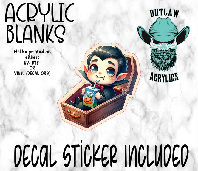 Chibi Dracula Coffin Juice Acrylic & Decal Set