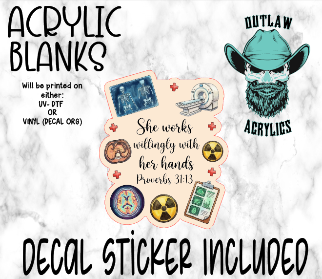 Girl In Radiology Acrylic & Decal Set