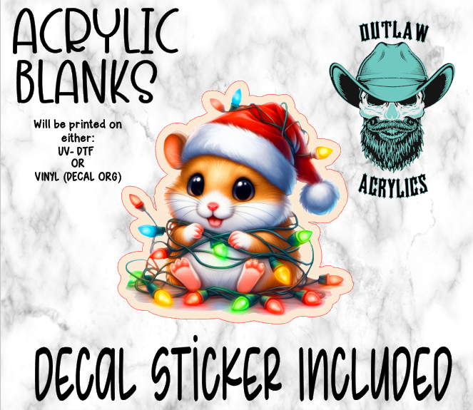 Christmas Lights Hamster Acrylic & Decal Set